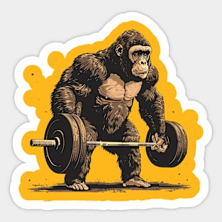 monkey at gym Sticker